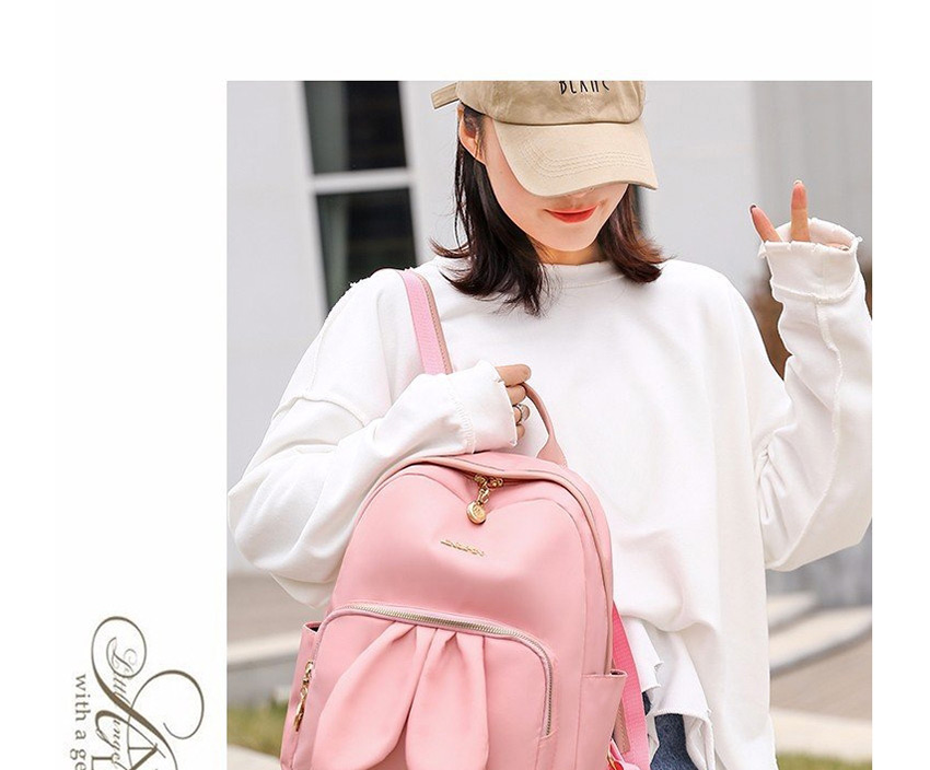 Fashion Red Rabbit Ears Logo Contrast Backpack,Backpack