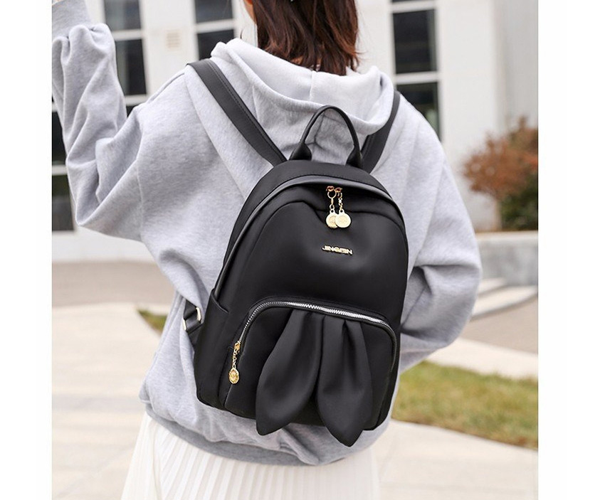 Fashion Black Rabbit Ears Logo Contrast Backpack,Backpack