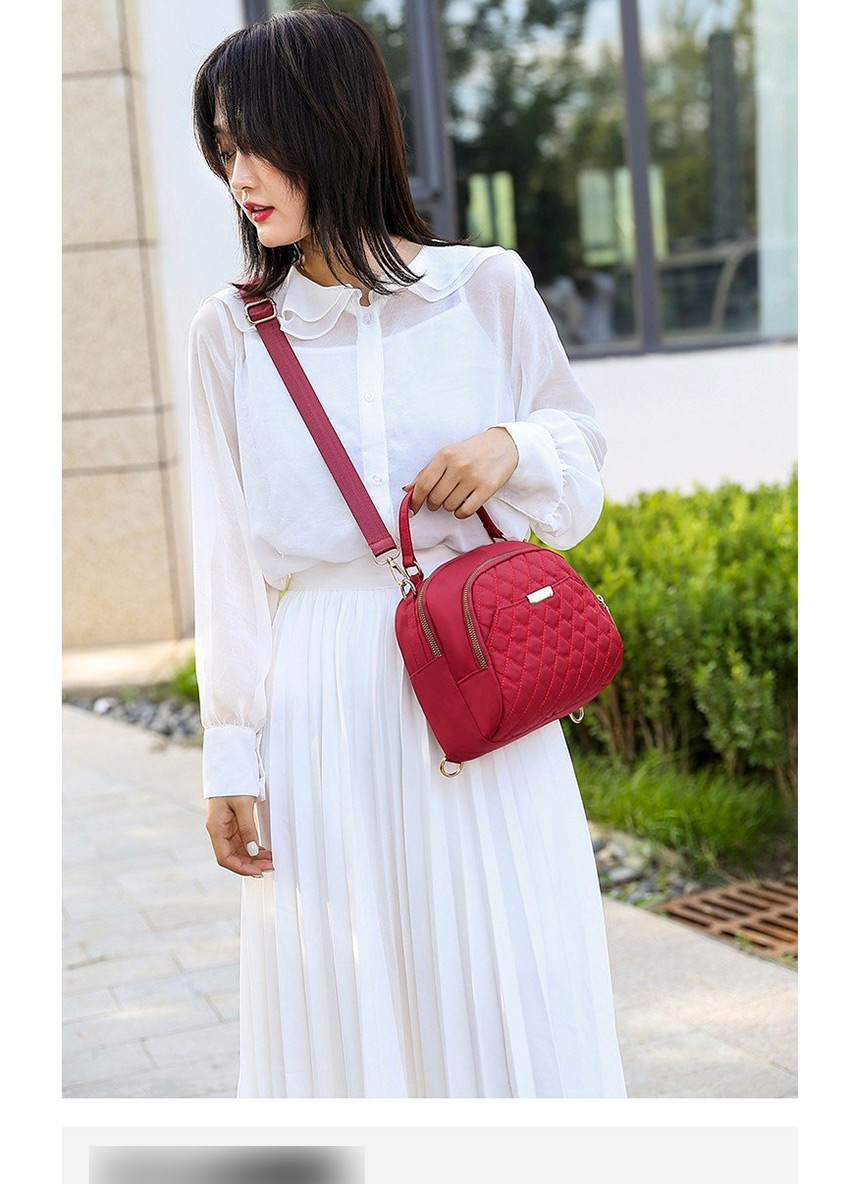 Fashion Red Waterproof Nylon Cloth Rhombus Diagonal Shoulder Bag,Handbags