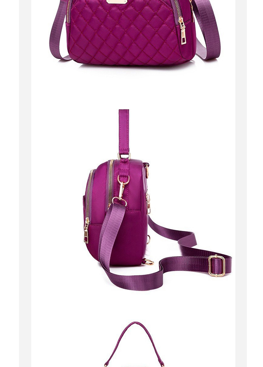 Fashion Purple Waterproof Nylon Cloth Rhombus Diagonal Shoulder Bag,Handbags