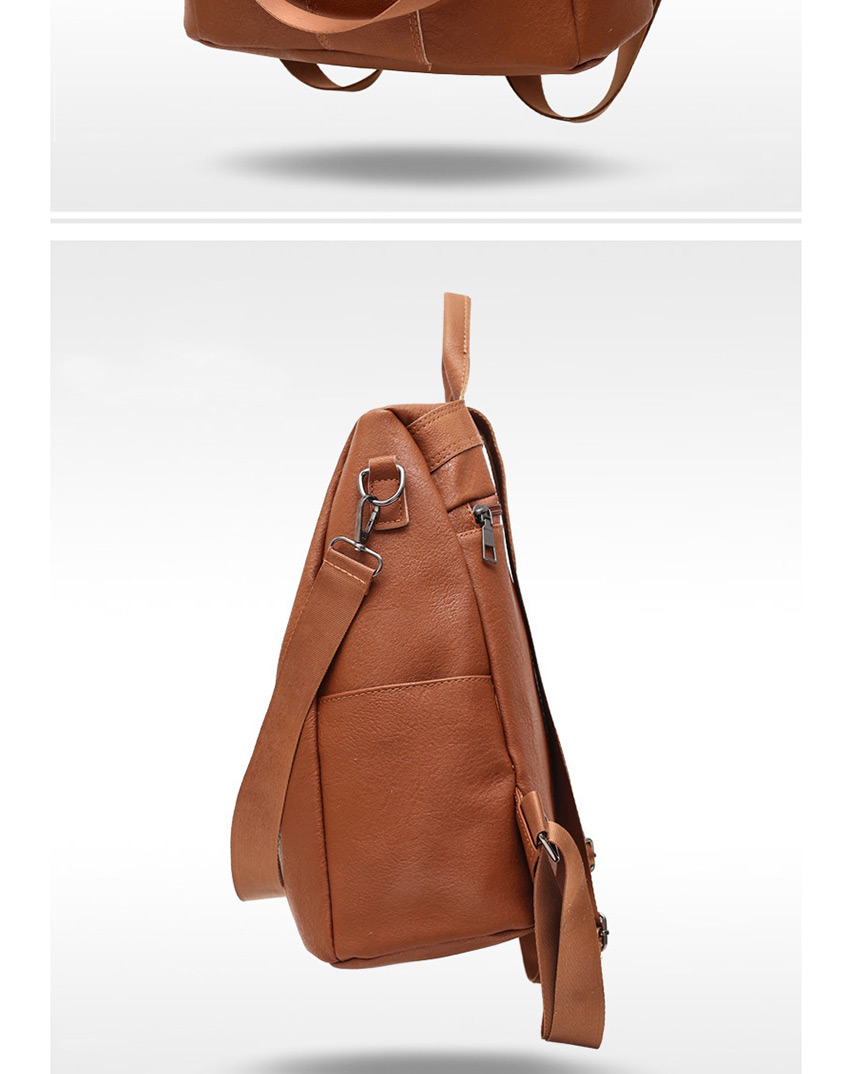 Fashion Brown Anti-theft Soft Leather Backpack,Backpack