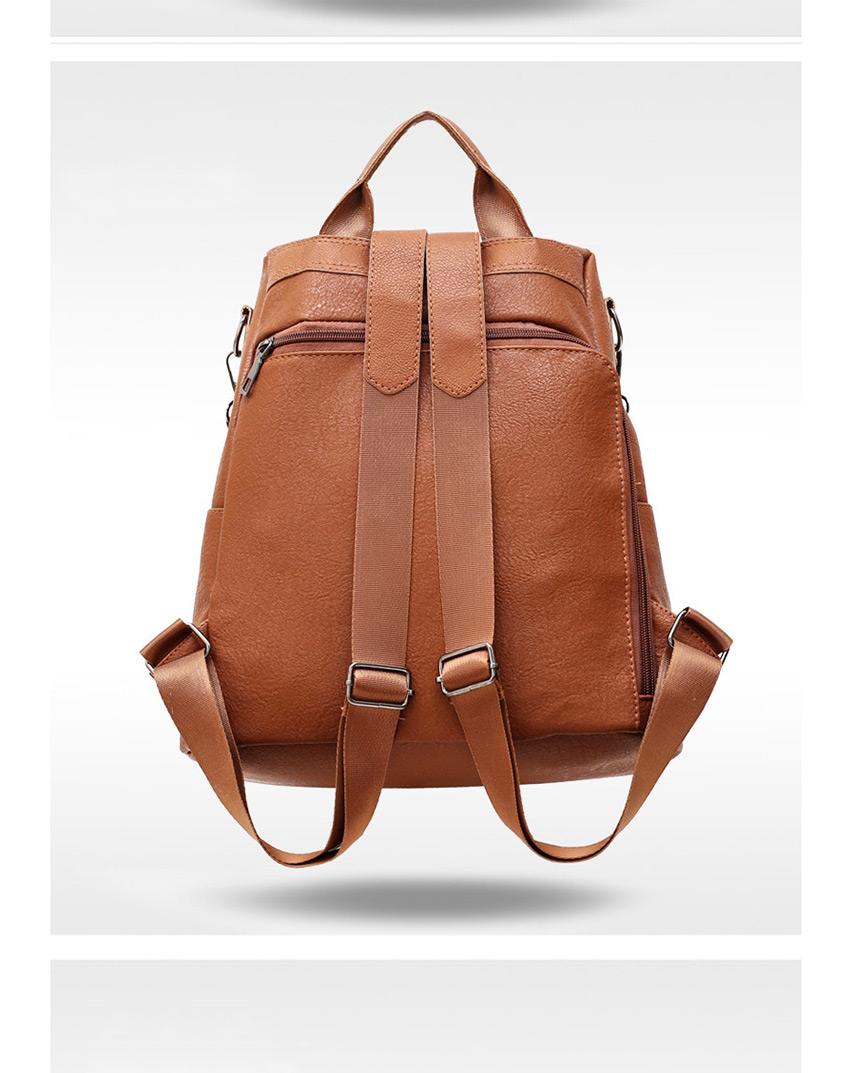 Fashion Brown Anti-theft Soft Leather Backpack,Backpack