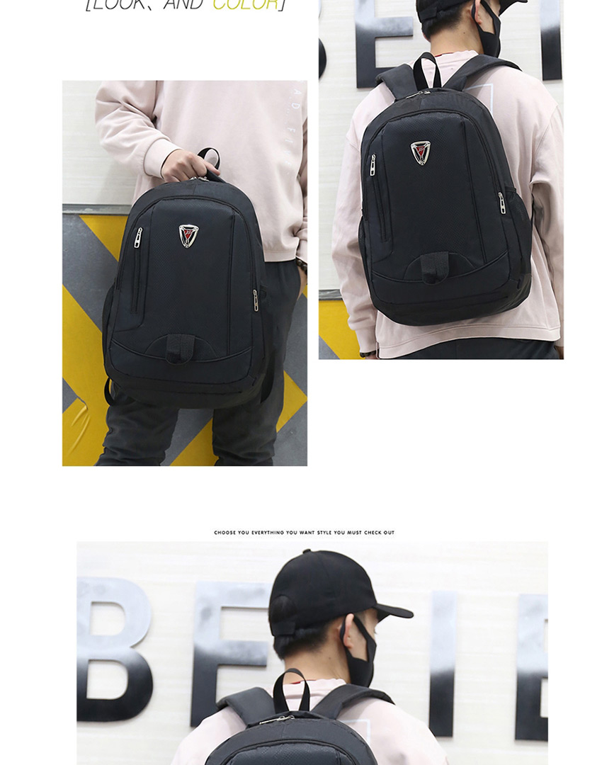 Fashion Black Patchwork Mesh Pocket Backpack,Backpack