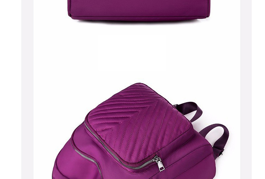 Fashion Purple Double Zipper Anti-theft Diamond Backpack,Backpack