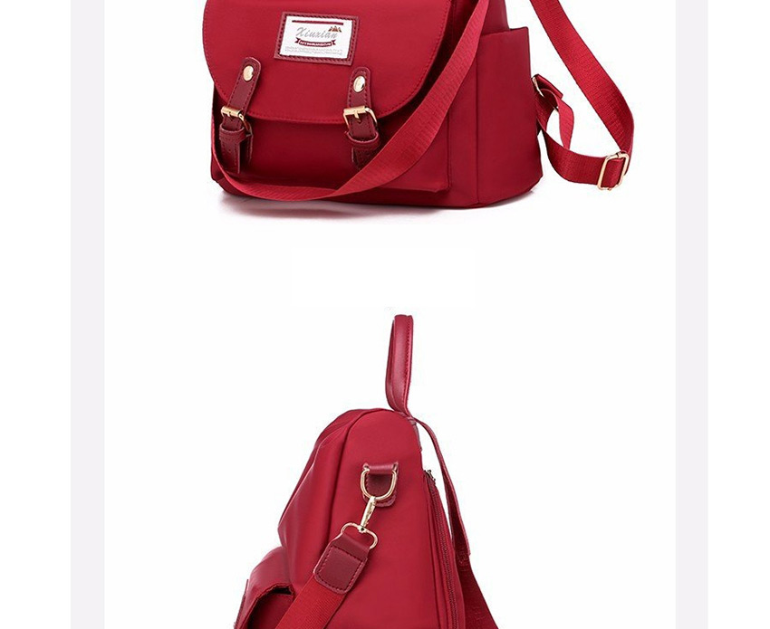 Fashion Red Belt Buckle Letter Logo Backpack,Backpack