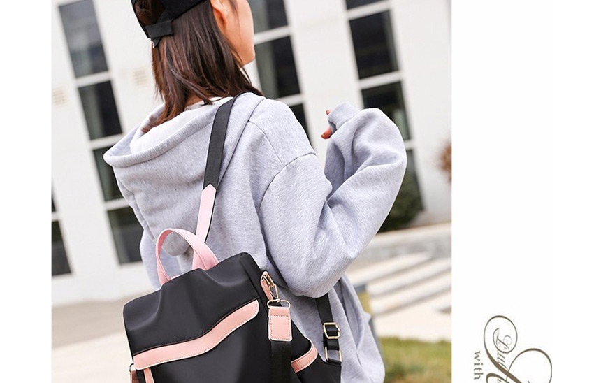 Fashion Pink Anti-theft Waterproof And Wear-resistant Rabbit Ears Contrast Color Backpack,Backpack