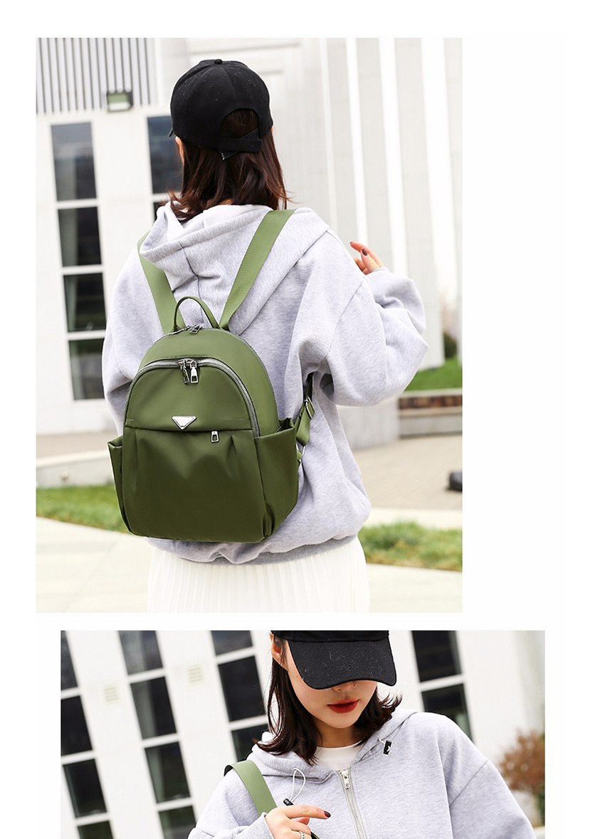 Fashion Green Nylon Letter Logo Double Zip Backpack,Backpack