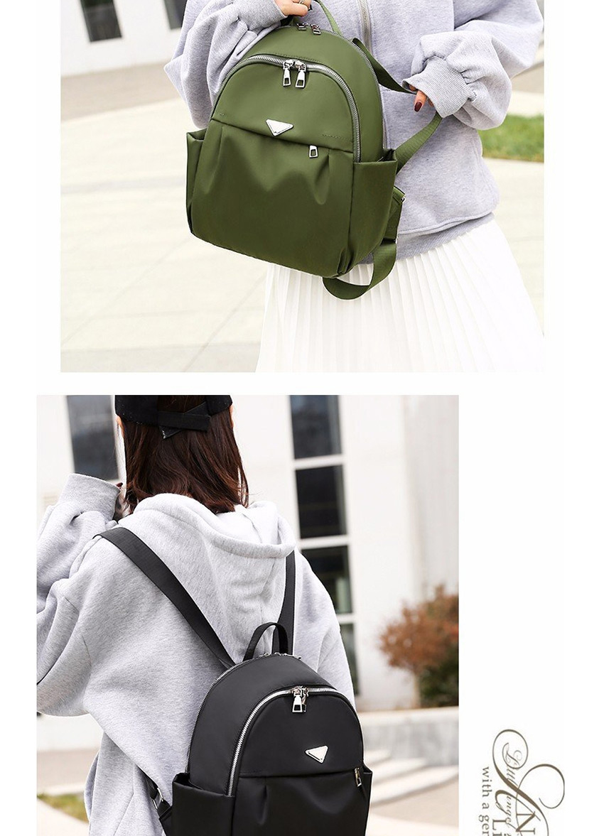 Fashion Black Nylon Letter Logo Double Zip Backpack,Backpack