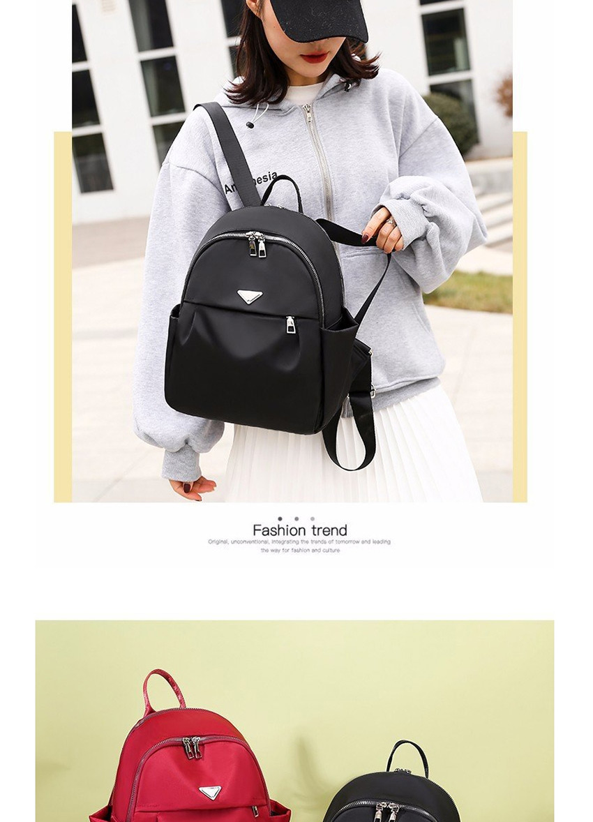 Fashion Black Nylon Letter Logo Double Zip Backpack,Backpack