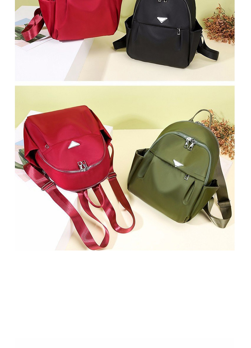 Fashion Green Nylon Letter Logo Double Zip Backpack,Backpack