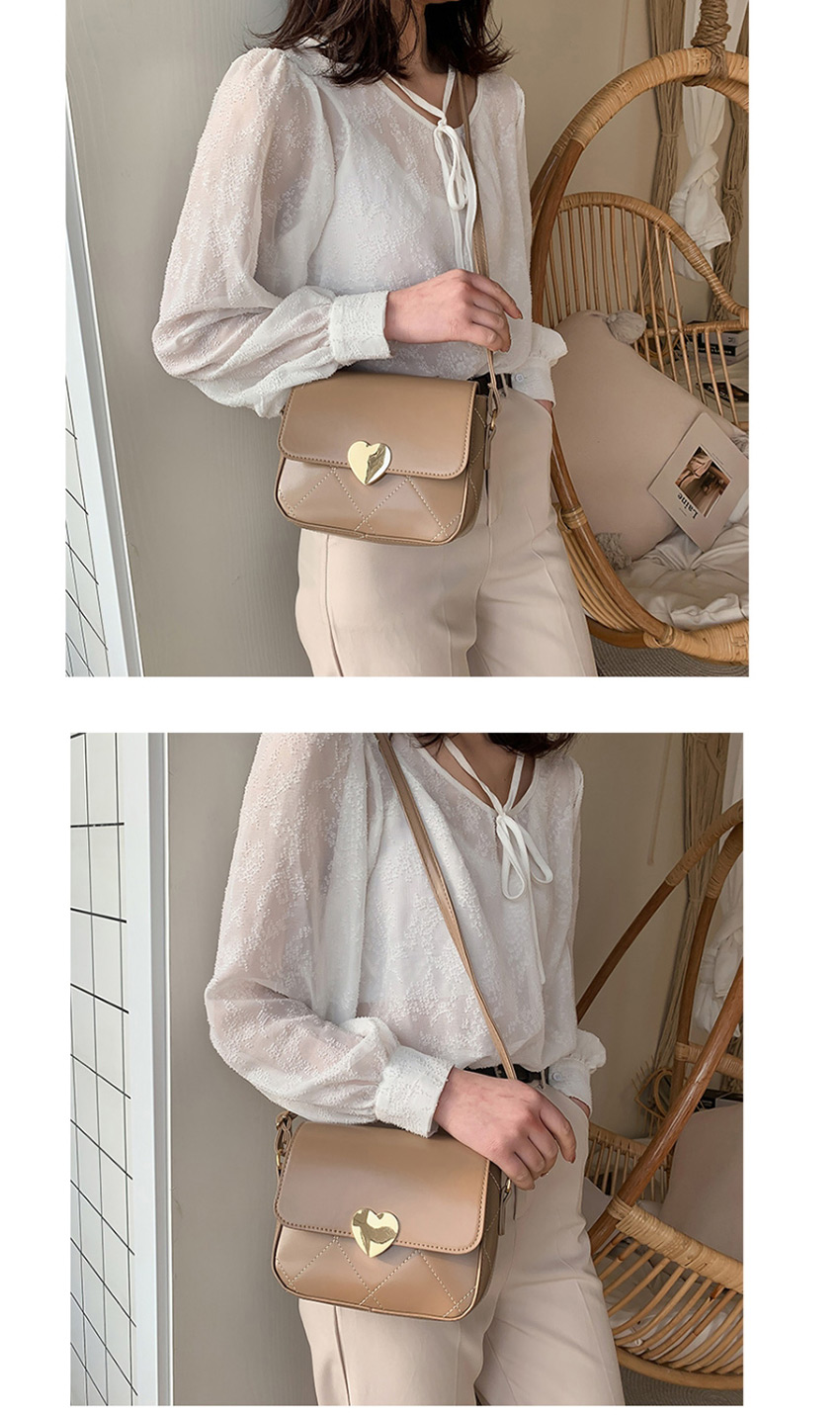Fashion Light Brown Love Flap Diamond Check Shoulder Bag,Backpack