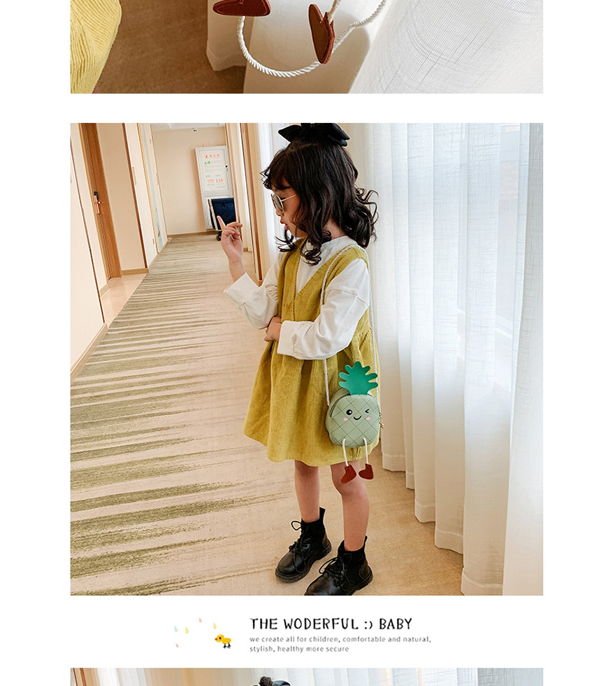 Fashion Light Brown Expression Pineapple Contrast Color Children Messenger Bag,Shoulder bags