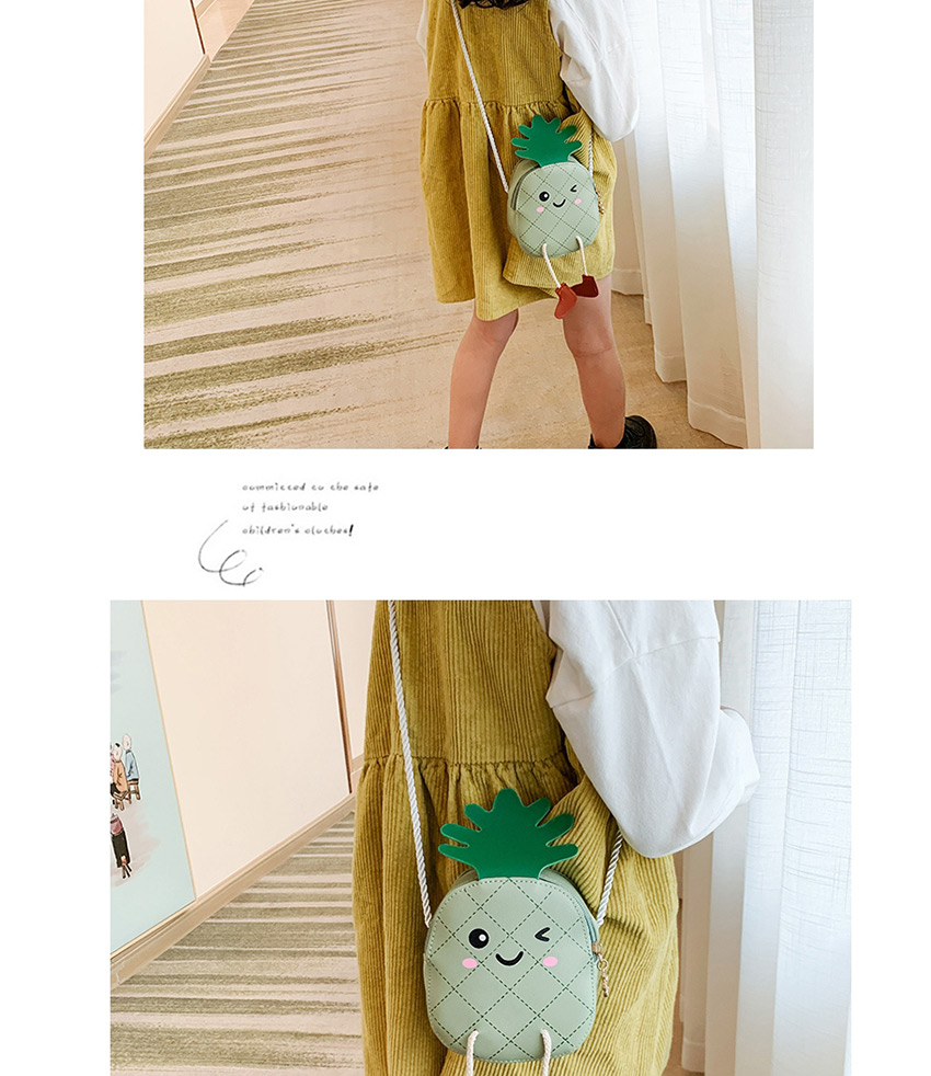 Fashion Light Brown Expression Pineapple Contrast Color Children Messenger Bag,Shoulder bags