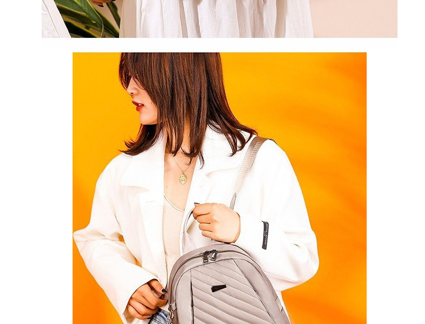 Fashion Black Embroidered Geometric Backpack,Backpack