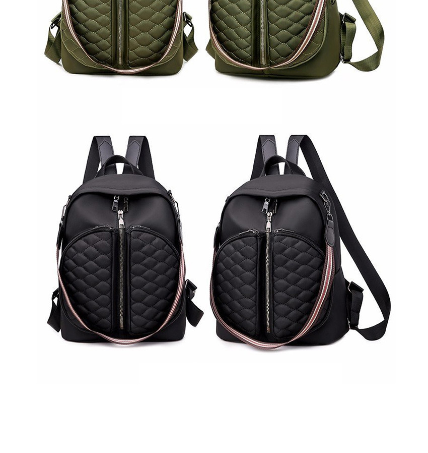Fashion Black Multifunctional Pu Leather Diamond Embroidered Shoulder Backpack,Backpack