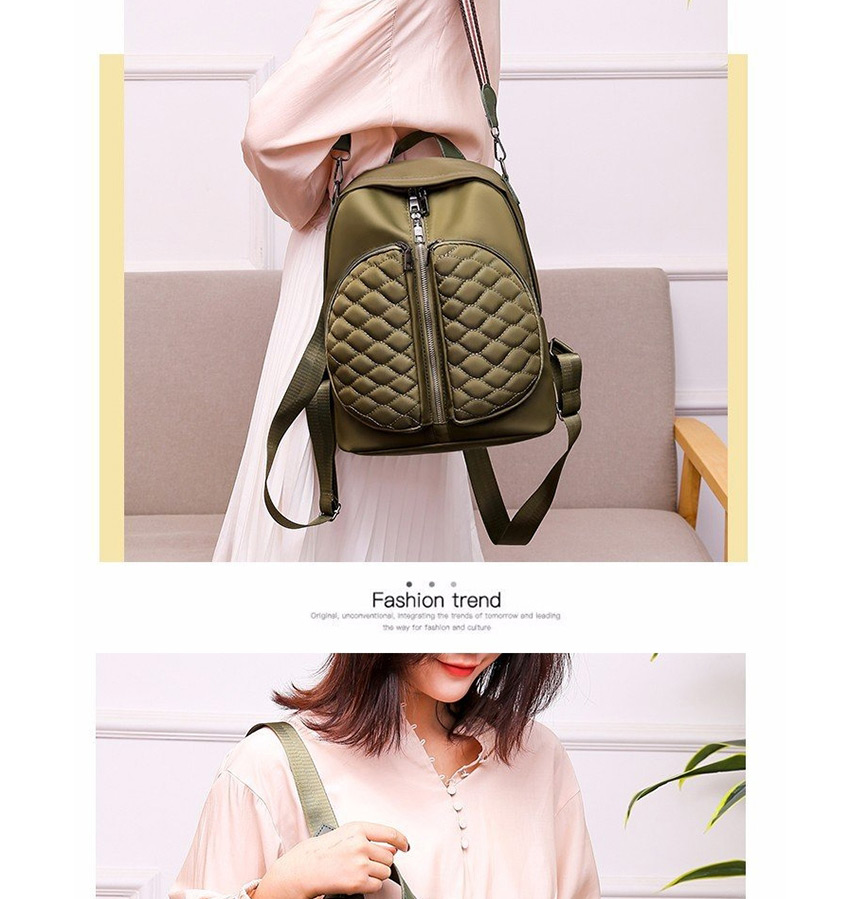 Fashion Green Multifunctional Pu Leather Diamond Embroidered Shoulder Backpack,Backpack