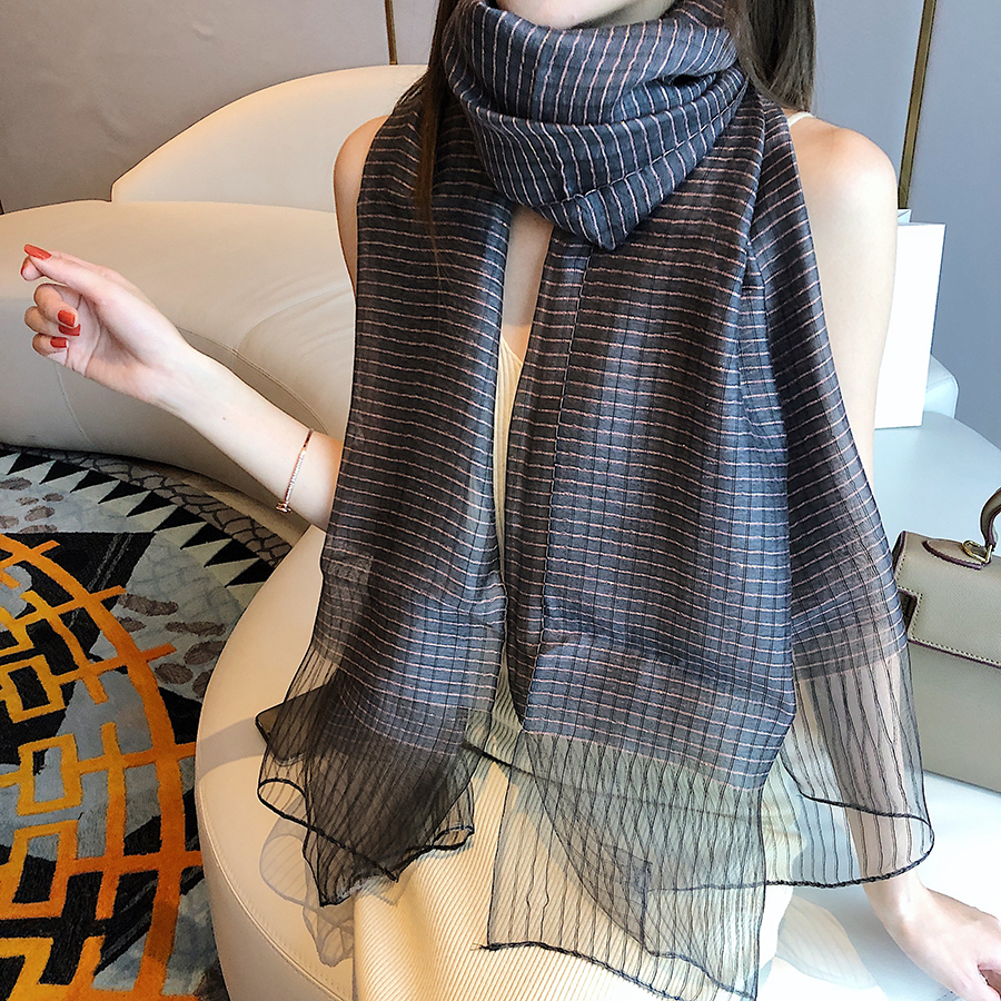 Fashion Meat Meal Silk Stripe Small Line Scarf,Thin Scaves