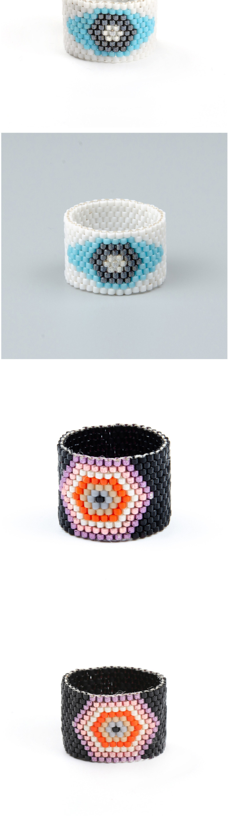 Fashion Color Mixing Beaded Woven Eye Ring,Fashion Rings