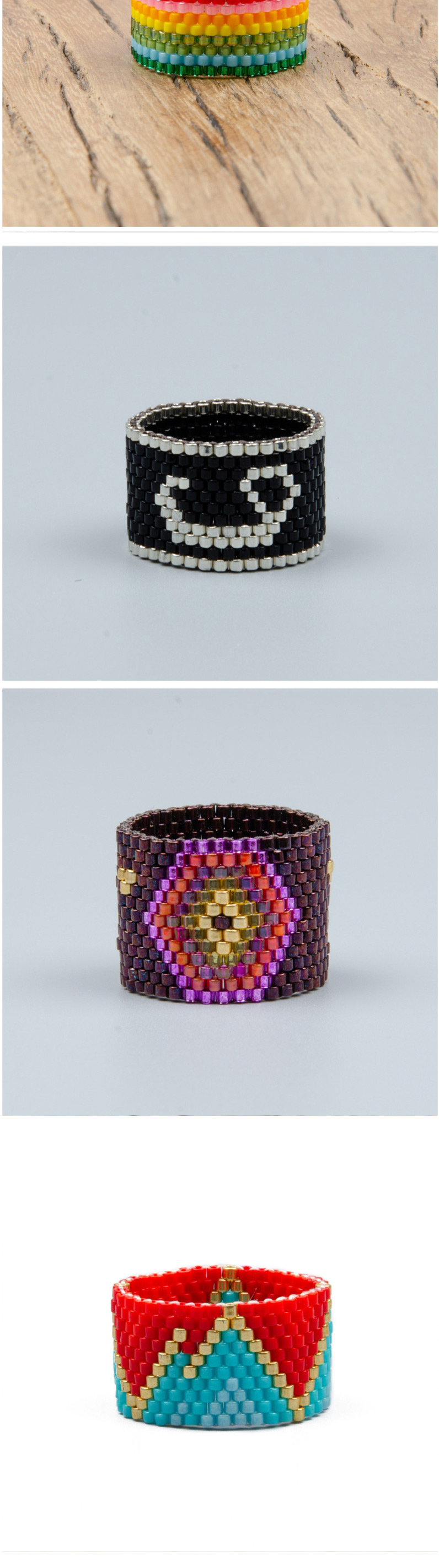 Fashion Color Mixing Beige Woven Love Contrast Wide Edge Ring,Fashion Rings
