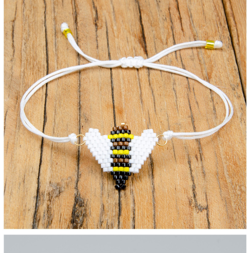 Fashion Yellow Rice Beads Woven Bee Adjustable Bracelet,Beaded Bracelet