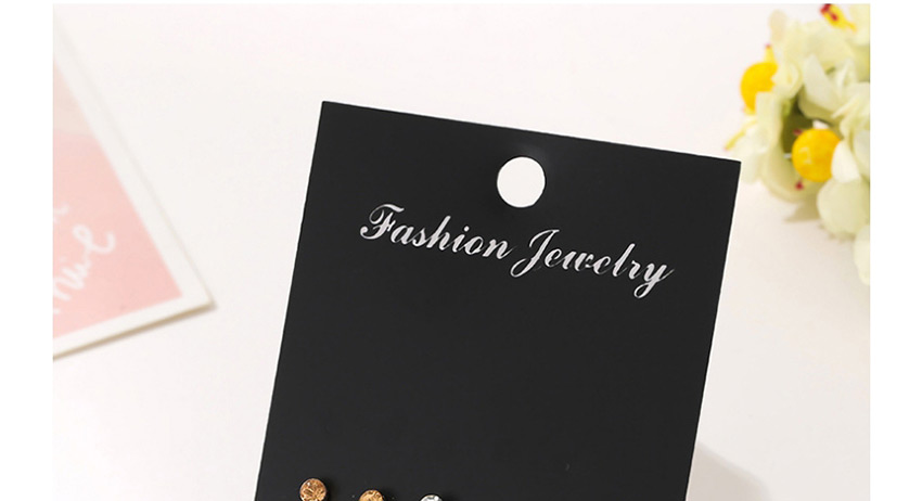 Fashion Color Mixing Geometric Round Alloy Earring Set With Fancy Diamonds,Earrings set