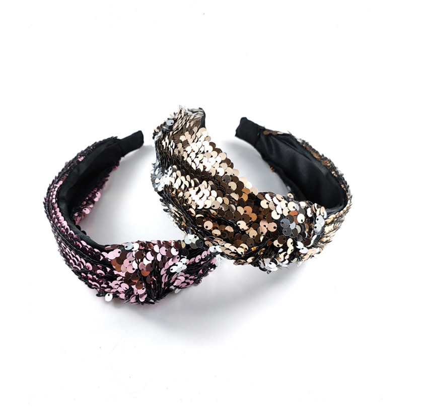 Fashion Black Sequin-knotted Wide-brimmed Headband,Head Band