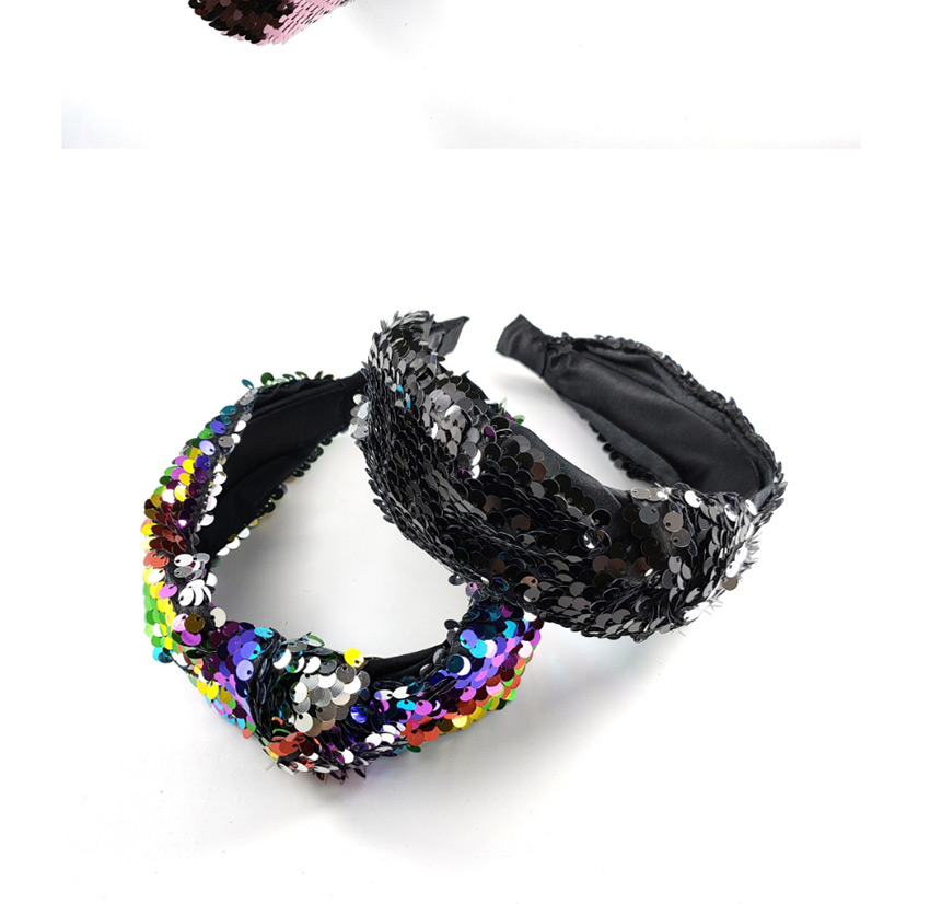 Fashion Black Sequin-knotted Wide-brimmed Headband,Head Band