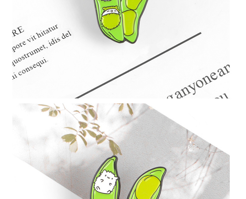 Fashion Green Hedgehog Baby Pea Enamel Backpack Clothes Lapel Plant Badge,Korean Brooches