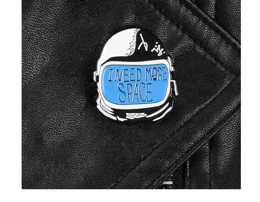 Fashion Blue I Need More Space Astronaut Enamel Backpack Clothes Badge,Korean Brooches