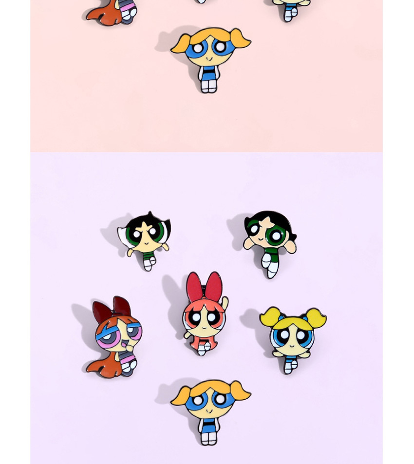 Fashion Orange Anime Powerpuff Girls Comics Badge,Korean Brooches