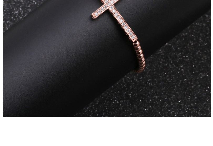 Fashion Golden Cross Braided Adjustable Bracelet With Diamonds,Bracelets
