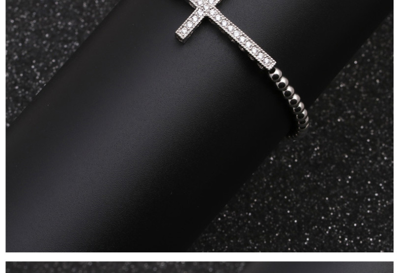 Fashion Gun Black Cross Braided Adjustable Bracelet With Diamonds,Bracelets