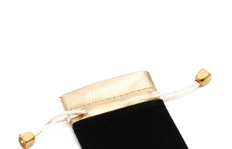 Fashion Black + Gold Hand-embellished Velvet Contrast Stitching Drawstring Jewelry Bag,Jewelry Packaging & Displays