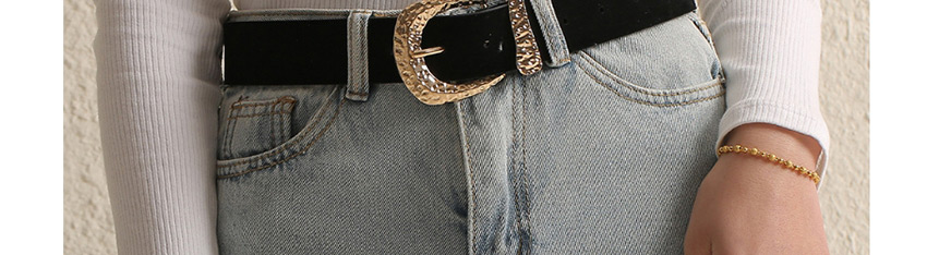 Fashion Black Pu Leather Alloy Belt Buckle Irregular Uneven Surface Belt,Thin belts