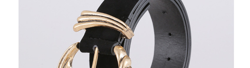 Fashion Black Pu Leather Alloy Belt Buckle Geometric Embossed Belt,Thin belts