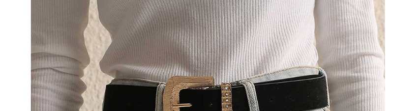 Fashion Black Pu Leather Alloy Belt Buckle Geometric Belt,Thin belts