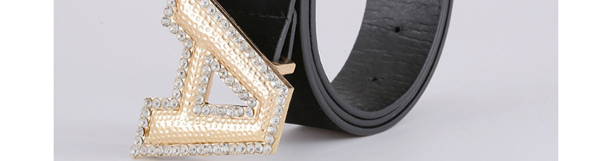 Fashion Black Alphabet Diamond Belt,Thin belts