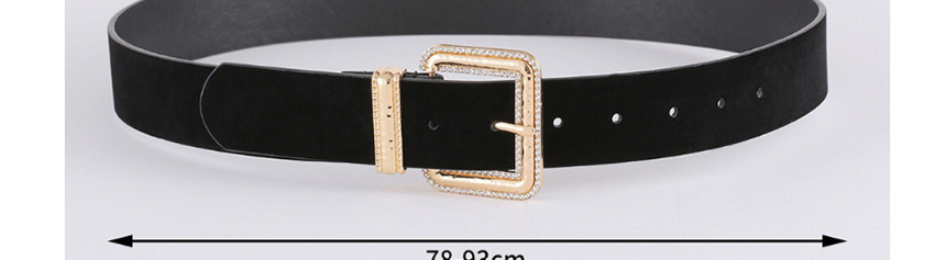 Fashion Black Suede Alloy Geometric Diamond Belt,Thin belts