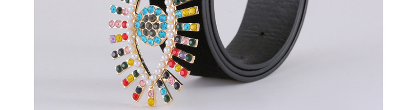 Fashion Color Suede Eye-pearl Cutout Belt,Thin belts