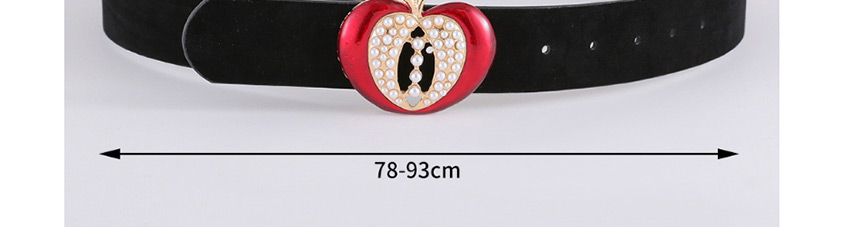 Fashion Apple Suede Pearl Contrast Hollow Apple Belt,Thin belts