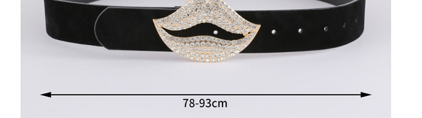 Fashion Mouth Suede Diamond Lip Cutout Belt,Thin belts