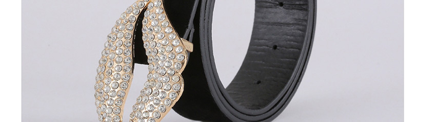 Fashion Mouth Suede Diamond Lip Cutout Belt,Thin belts