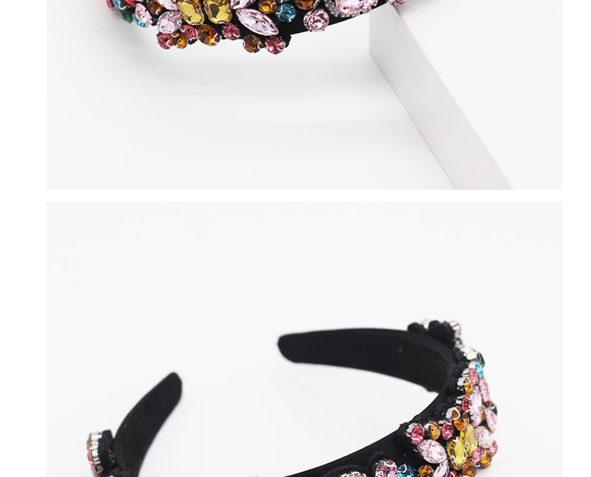 Fashion Black Geotextile Headband With Diamond Fabric,Head Band