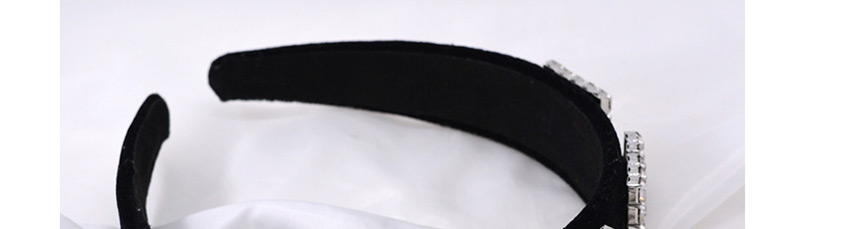 Fashion Black Full Diamond Hand-stitched Wide-edge Hair Hoop,Head Band