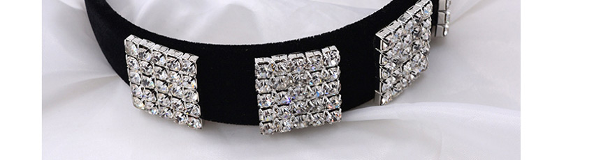 Fashion Black Full Diamond Hand-stitched Wide-edge Hair Hoop,Head Band