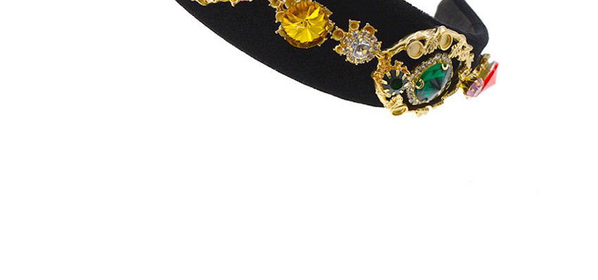 Fashion Black Gold Coin Flower Pearl Diamond Flannel Headband,Head Band