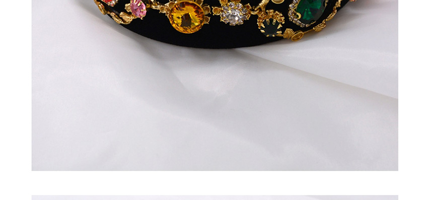 Fashion Black Gold Coin Flower Pearl Diamond Flannel Headband,Head Band