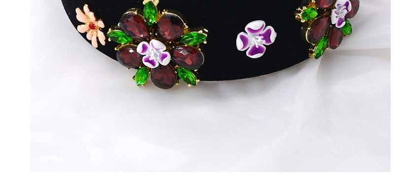 Fashion Black Velvet Pearl And Diamond Flower Headband,Head Band
