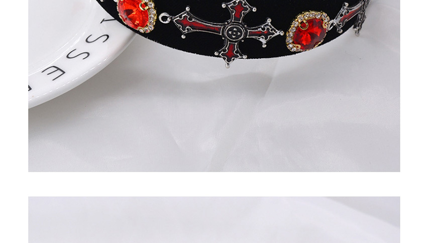Fashion Black Cross Crystal Flannel Headband,Head Band