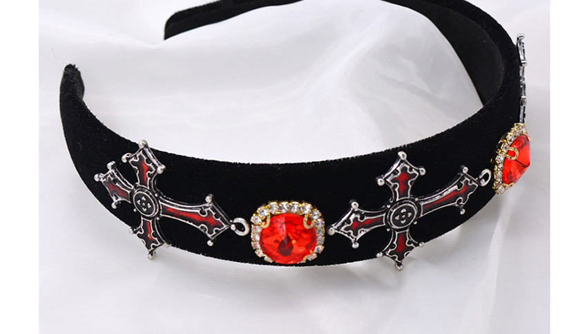 Fashion Black Cross Crystal Flannel Headband,Head Band